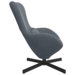 vidaXL Vajíčkové kreslo Tmavo šedá 63 x 73 x 90 cm Zamat – Obrázok 5