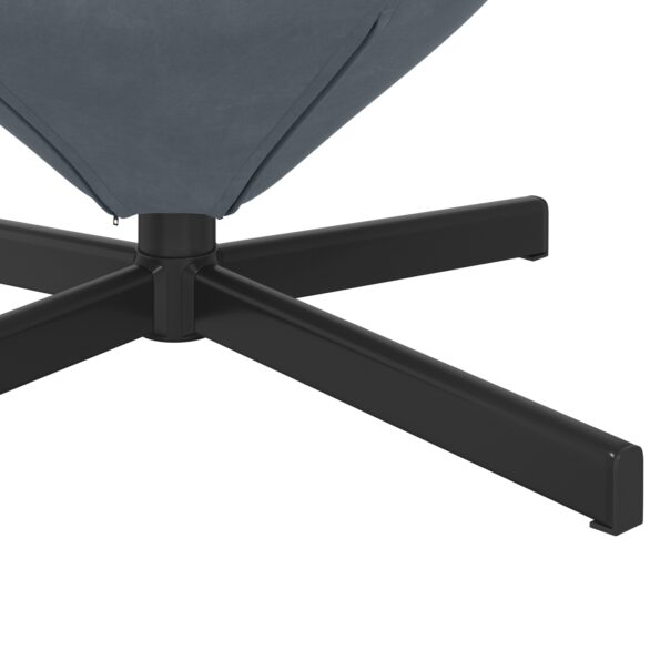 vidaXL Vajíčkové kreslo Tmavo šedá 63 x 73 x 90 cm Zamat – Obrázok 8