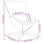 vidaXL Vajíčkové kreslo Tmavo šedá 63 x 73 x 90 cm Zamat – Obrázok 9