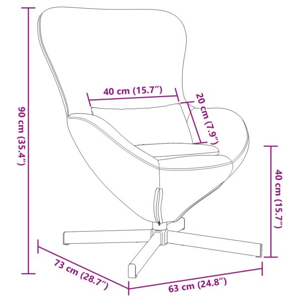 vidaXL Vajíčkové kreslo Tmavo šedá 63 x 73 x 90 cm Zamat – Obrázok 9