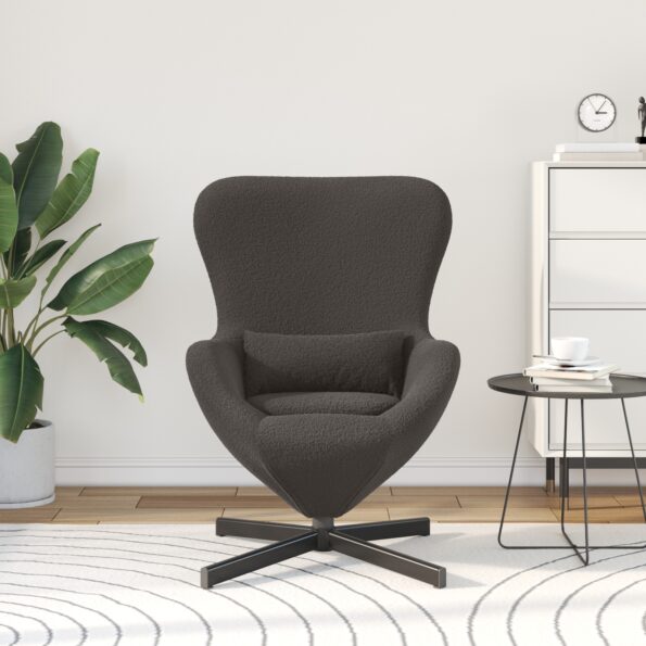 vidaXL Vajíčkové kreslo Tmavo šedá 63 x 73 x 90 cm látka – Obrázok 3