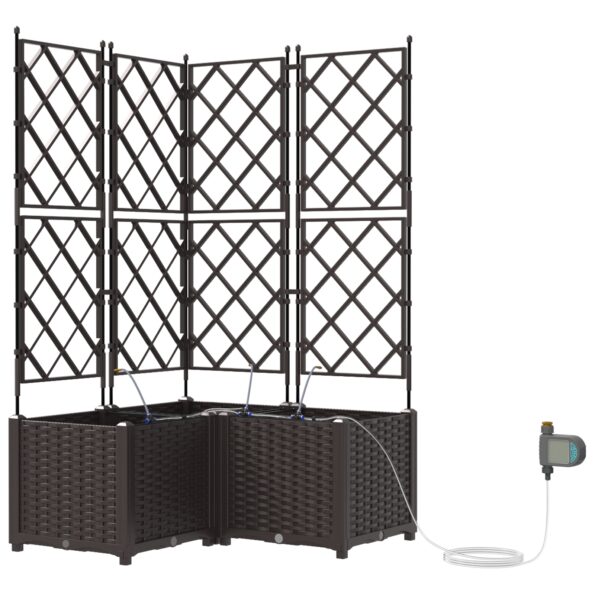 vidaXL Záhradné kvetináče so systémom zavlažovania 3 ks Hnedá – Obrázok 2