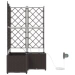 vidaXL Záhradné kvetináče so systémom zavlažovania 3 ks Hnedá – Obrázok 5