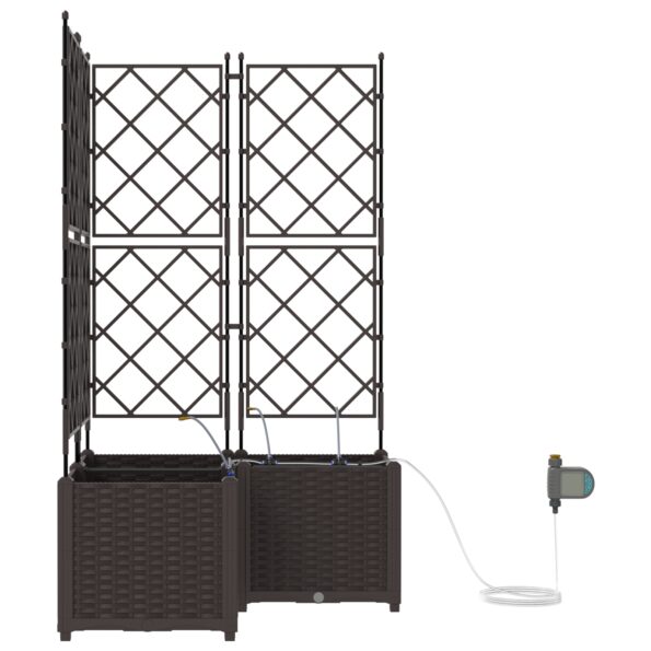 vidaXL Záhradné kvetináče so systémom zavlažovania 3 ks Hnedá – Obrázok 5