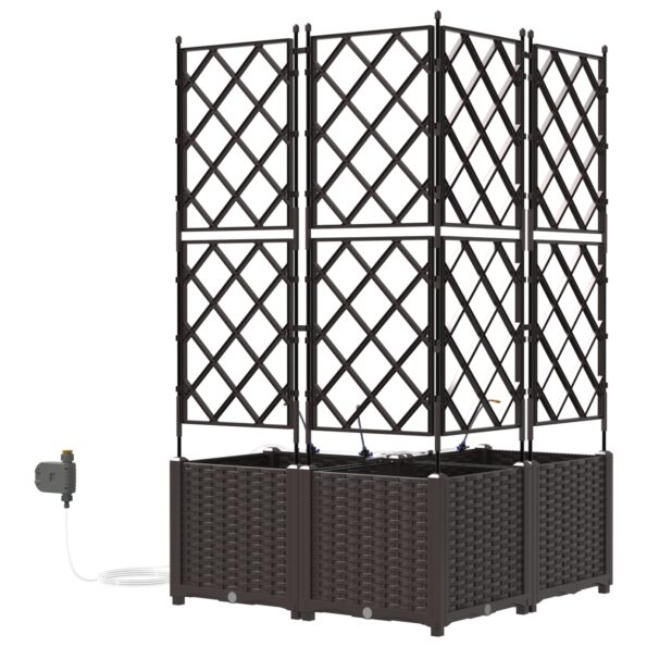 vidaXL Záhradné kvetináče so systémom zavlažovania 3 ks Hnedá – Obrázok 6