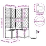 vidaXL Záhradné kvetináče so systémom zavlažovania 3 ks Hnedá – Obrázok 8