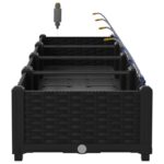 vidaXL Záhradné kvetináče so zavlažovacím systémom 4 ks Čierna – Obrázok 6