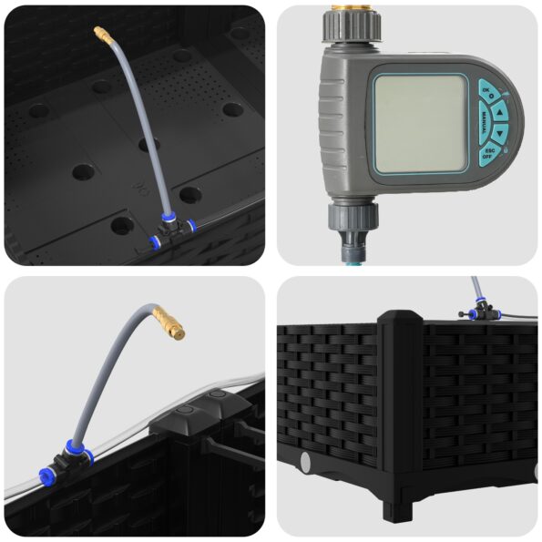 42002844_8.jpg vidaXL Záhradné kvetináče so zavlažovacím systémom 4 ks Čierna – Obrázok 8