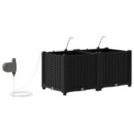vidaXL Záhradné kvetináče so systémom zavlažovania 2 ks Čierna – Obrázok 6