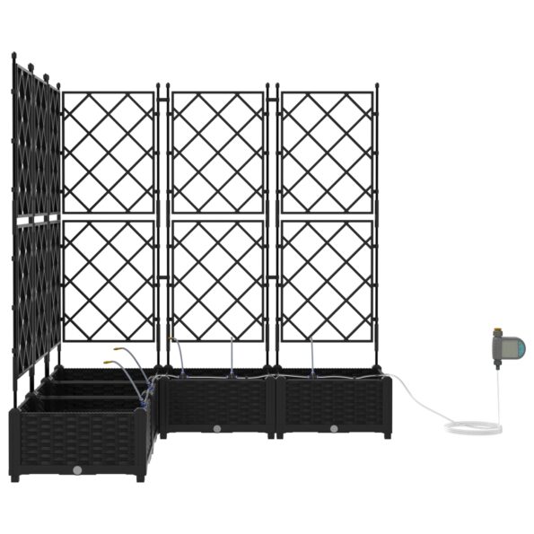 42002855_5.jpg vidaXL Záhradné nádoby so systémom zavlažovania 5 ks Čierna – Obrázok 5
