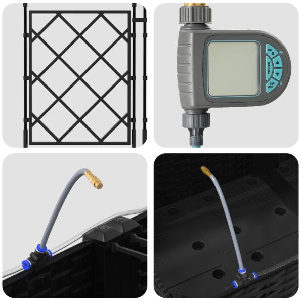42002855_8.jpg vidaXL Záhradné nádoby so systémom zavlažovania 5 ks Čierna – Obrázok 8