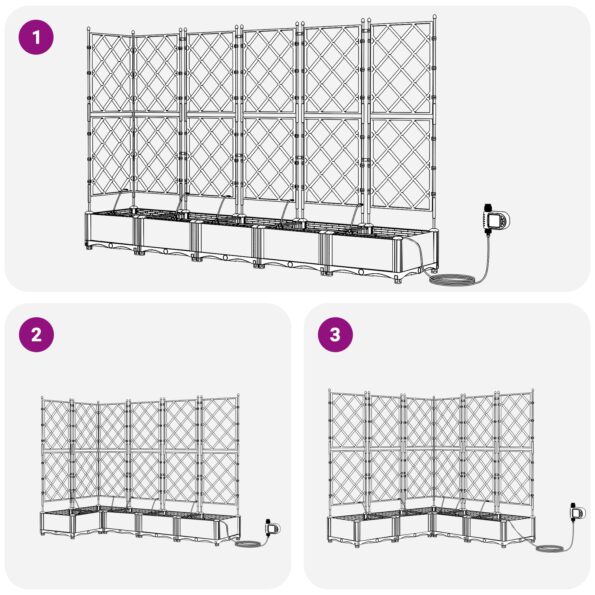 42002855_9.jpg vidaXL Záhradné nádoby so systémom zavlažovania 5 ks Čierna – Obrázok 9