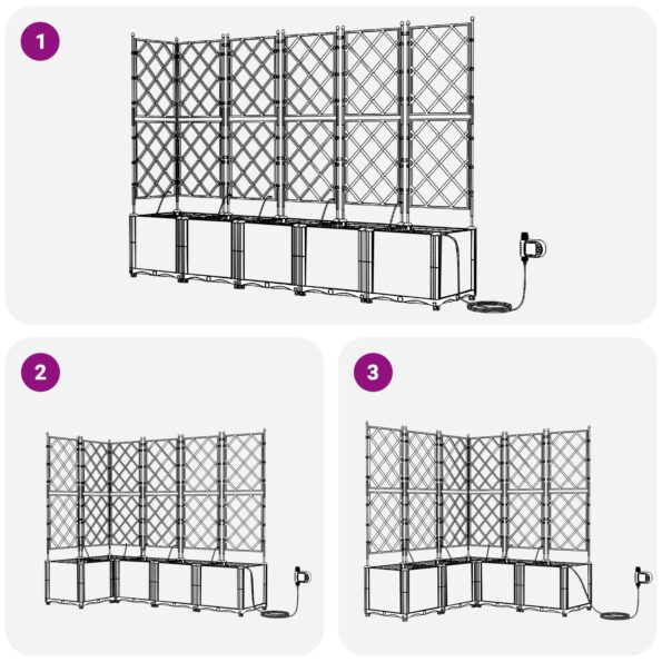 vidaXL Záhradné kvetináče so systémom zavlažovania 5 ks Čierna – Obrázok 6