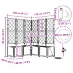 vidaXL Záhradné kvetináče so systémom zavlažovania 5 ks Čierna – Obrázok 9