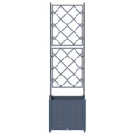 vidaXL Záhradný kvetináč s trellisem Sivý 40x40x143 cm – Obrázok 5