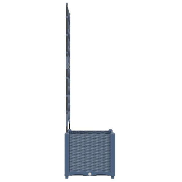 vidaXL Záhradný kvetináč s trellisem Sivý 40x40x143 cm – Obrázok 6