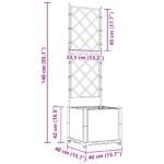 vidaXL Záhradný kvetináč s trellisem Sivý 40x40x143 cm – Obrázok 9