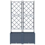 vidaXL Záhradný kvetináč s treliskom 2 ks Sivý 80x40x143 cm – Obrázok 4
