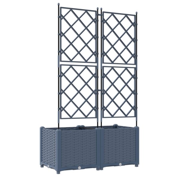 vidaXL Záhradný kvetináč s treliskom 2 ks Sivý 80x40x143 cm – Obrázok 6
