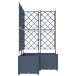 vidaXL Záhradný kvetináč s trelázo 3 ks Sivá 80x80x143 cm – Obrázok 4