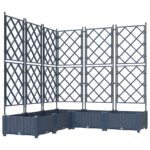 vidaXL Záhradný kvetináč s mriežkou 5 ks Sivý 120x120x125.5 cm – Obrázok 2