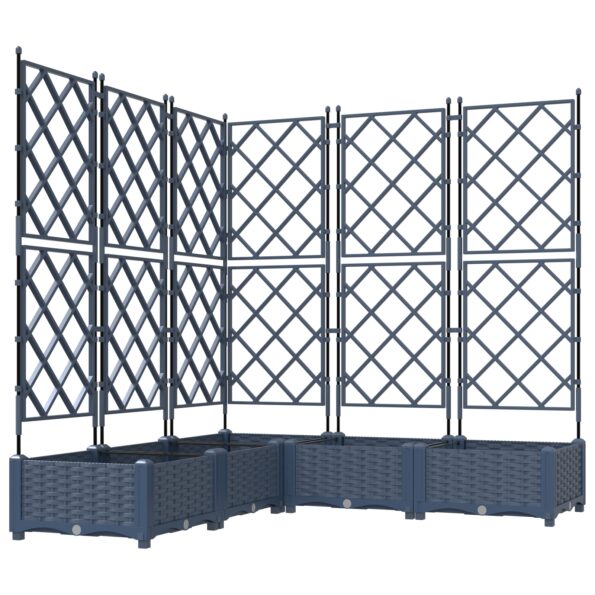 42002865_2.jpg vidaXL Záhradný kvetináč s mriežkou 5 ks Sivý 120x120x125.5 cm – Obrázok 2