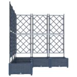 vidaXL Záhradný kvetináč s mriežkou 5 ks Sivý 120x120x125.5 cm – Obrázok 5