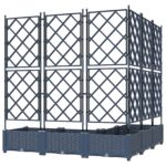 vidaXL Záhradný kvetináč s mriežkou 5 ks Sivý 120x120x125.5 cm – Obrázok 6