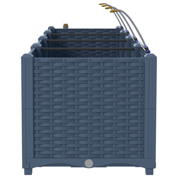 vidaXL Záhradné truhlíky so zavlažovacím systémom 4 ks Sivé – Obrázok 6