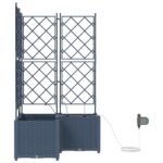 vidaXL Záhradné črepníky so zavlažovacím systémom 3 ks Sivá – Obrázok 5