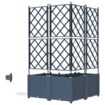 vidaXL Záhradné črepníky so zavlažovacím systémom 3 ks Sivá – Obrázok 6