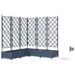 vidaXL Záhradné črepníky so zavlažovacím systémom 5 ks Šedé – Obrázok 2