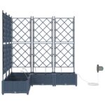 vidaXL Záhradné črepníky so zavlažovacím systémom 5 ks Šedé – Obrázok 5