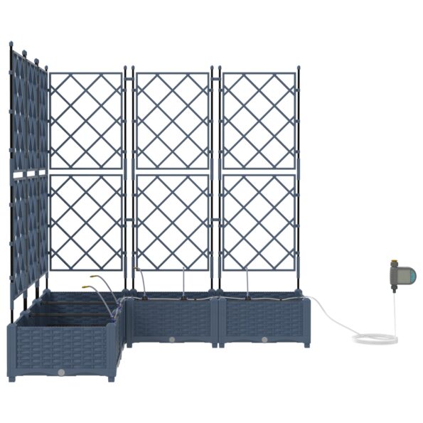 vidaXL Záhradné črepníky so zavlažovacím systémom 5 ks Šedé – Obrázok 5