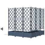 vidaXL Záhradné črepníky so zavlažovacím systémom 5 ks Šedé – Obrázok 6