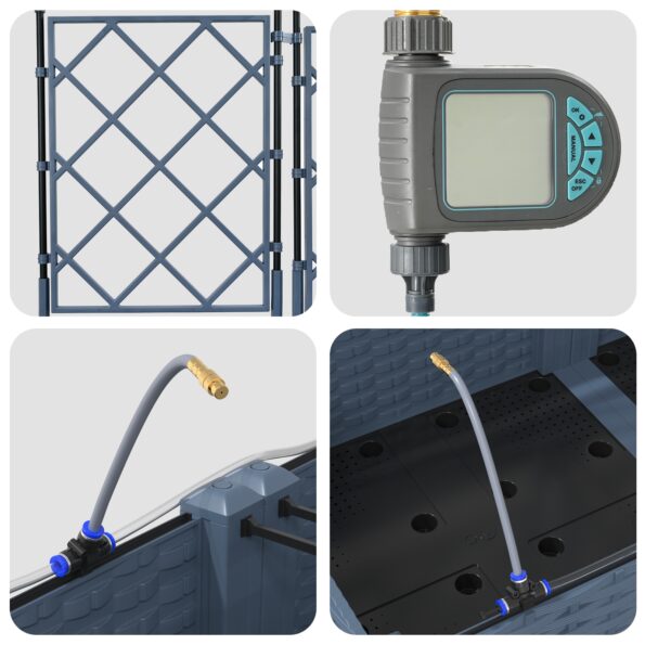 vidaXL Záhradné črepníky so zavlažovacím systémom 5 ks Šedé – Obrázok 7