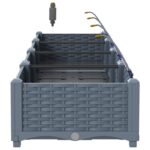 vidaXL Záhradné kvetináče so systémom zavlažovania 4 ks Svetlosivá – Obrázok 6