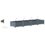 vidaXL Záhradné kvetináče so systémom zavlažovania 4 ks Svetlosivá – Obrázok 7