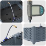 vidaXL Záhradné kvetináče so systémom zavlažovania 4 ks Svetlosivá – Obrázok 8