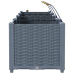 vidaXL Záhradné truhlíky so systémom zavlažovania 4 ks Svetlosivá – Obrázok 6