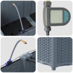 vidaXL Záhradné truhlíky so systémom zavlažovania 4 ks Svetlosivá – Obrázok 8