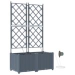 vidaXL Záhradné kvetináče so systémom zavlažovania 2 ks Svetlosivá – Obrázok 2