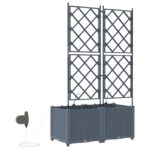 vidaXL Záhradné kvetináče so systémom zavlažovania 2 ks Svetlosivá – Obrázok 7