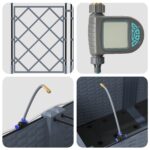 vidaXL Záhradné kvetináče so zavlažovacím systémom 3 ks Svetlosivá – Obrázok 8