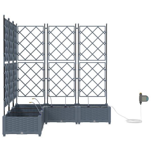 vidaXL Záhradné črepníky so zavlažovacím systémom 5 ks Svetlosivá – Obrázok 5