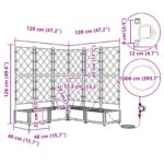 vidaXL Záhradné črepníky so zavlažovacím systémom 5 ks Svetlosivá – Obrázok 8