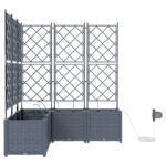 vidaXL Záhradné kvetináče s vodným zavlažovacím systémom 5 ks Svetlosivá – Obrázok 5