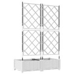 vidaXL Záhradný kvetináč s trelážou 2 ks Biele 80x40x125,5 cm – Obrázok 6