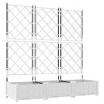 vidaXL záhradný kvetináč s trelážou 3 ks biela 120x40x125,5 cm – Obrázok 2