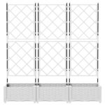vidaXL záhradný kvetináč s trelážou 3 ks biela 120x40x125,5 cm – Obrázok 4